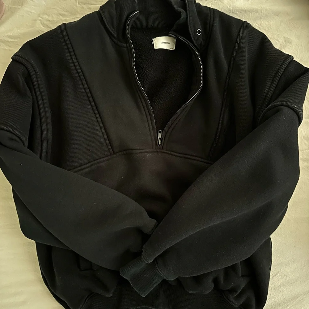 Joah Brown Black Retro Half Zip - Picture 2 of 3